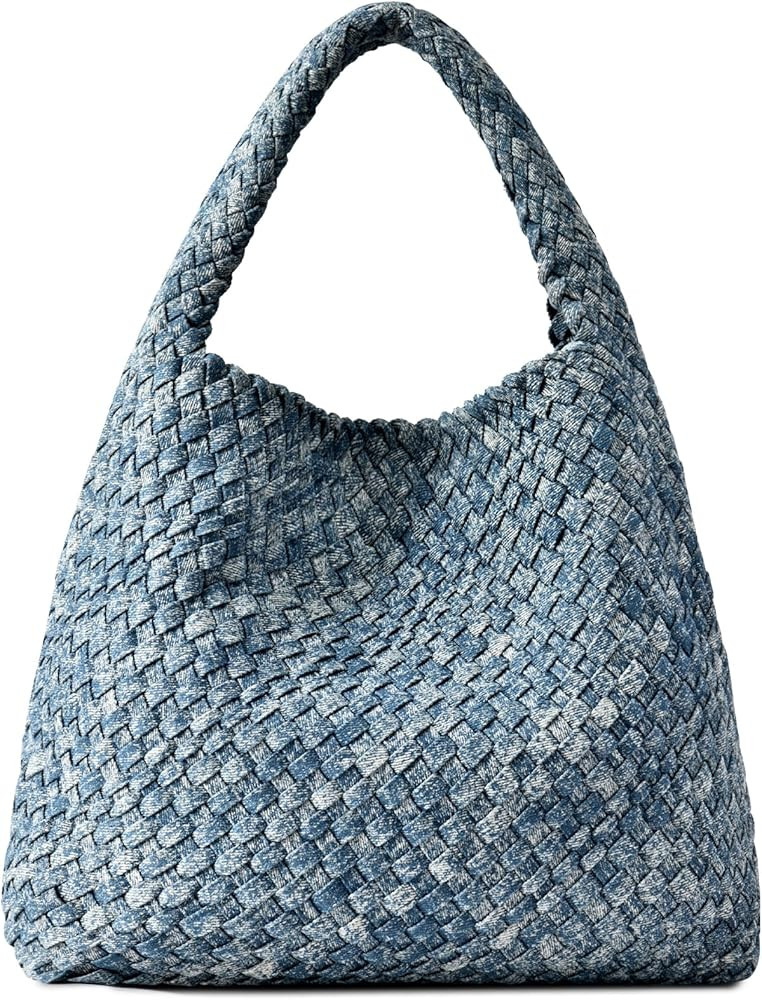 Woven Bag Purses and Handbags Woven Vegan Leather Bag For Women Woven Tote Bag Shoulder Bag Top-H... | Amazon (US)
