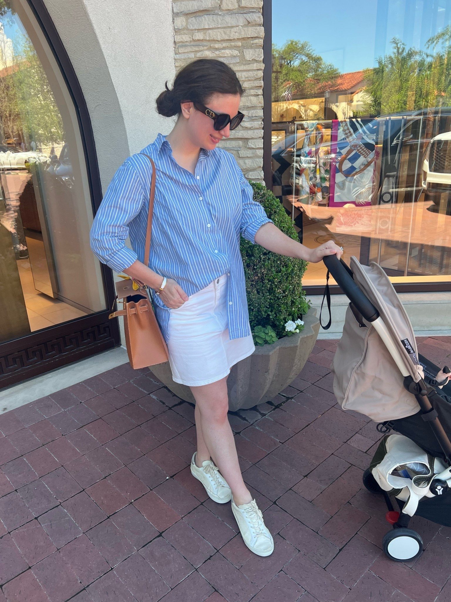 Chic mom outfit for spring 🤍

Denim skirt | stripe button down | Hermes Kelly | travel stroller

#LTKootd #LTKPetite