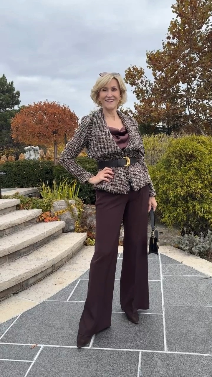 Some outfits instantly make you stand taller. This tweed belted jacket from Macy’s with high-waisted wide-leg pants and booties feels tailored, flattering, and still comfortable enough for real life.

#LTKgrwm #LTKSeasonal #LTKOver40