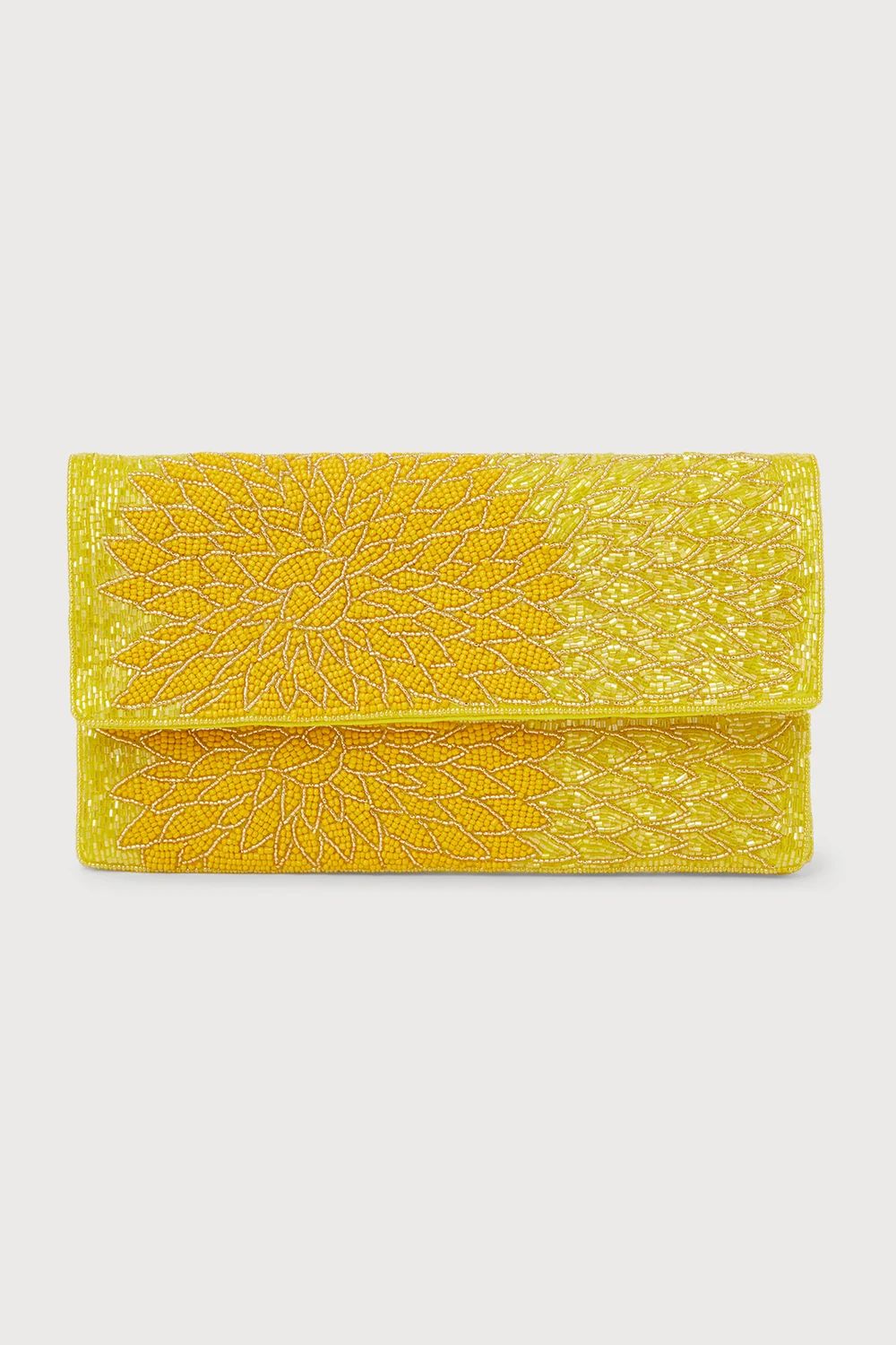 Blooming with Passion Yellow Floral Beaded Clutch | Lulus (US)