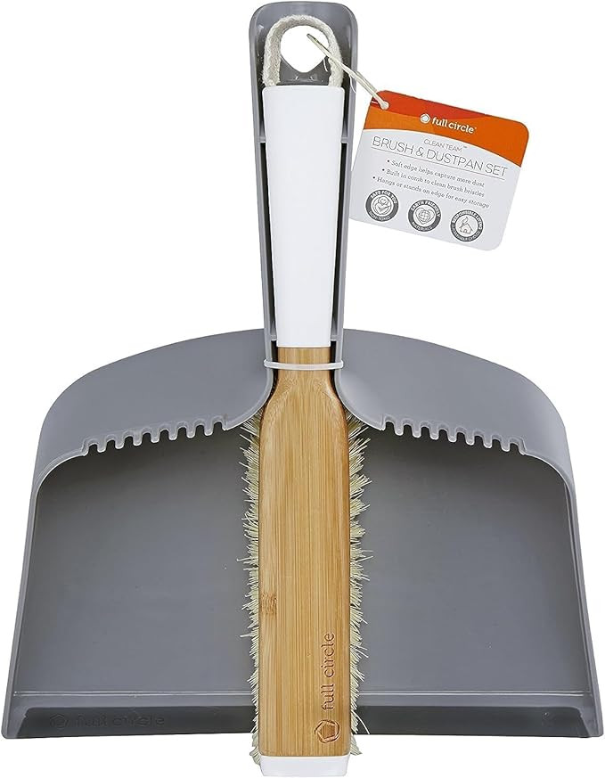 Full Circle Clean Team Brush & DustPan Set, White & Grey | Amazon (US)