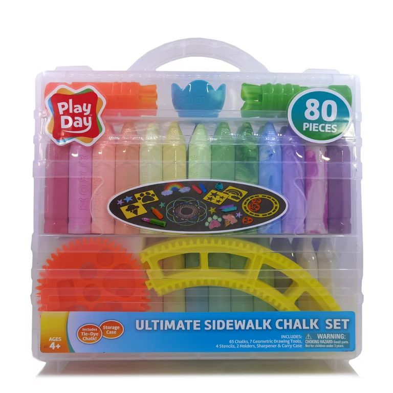 Play Day Ultimate Sidewalk Chalk Set, 80 Pieces - Walmart.com | Walmart (US)