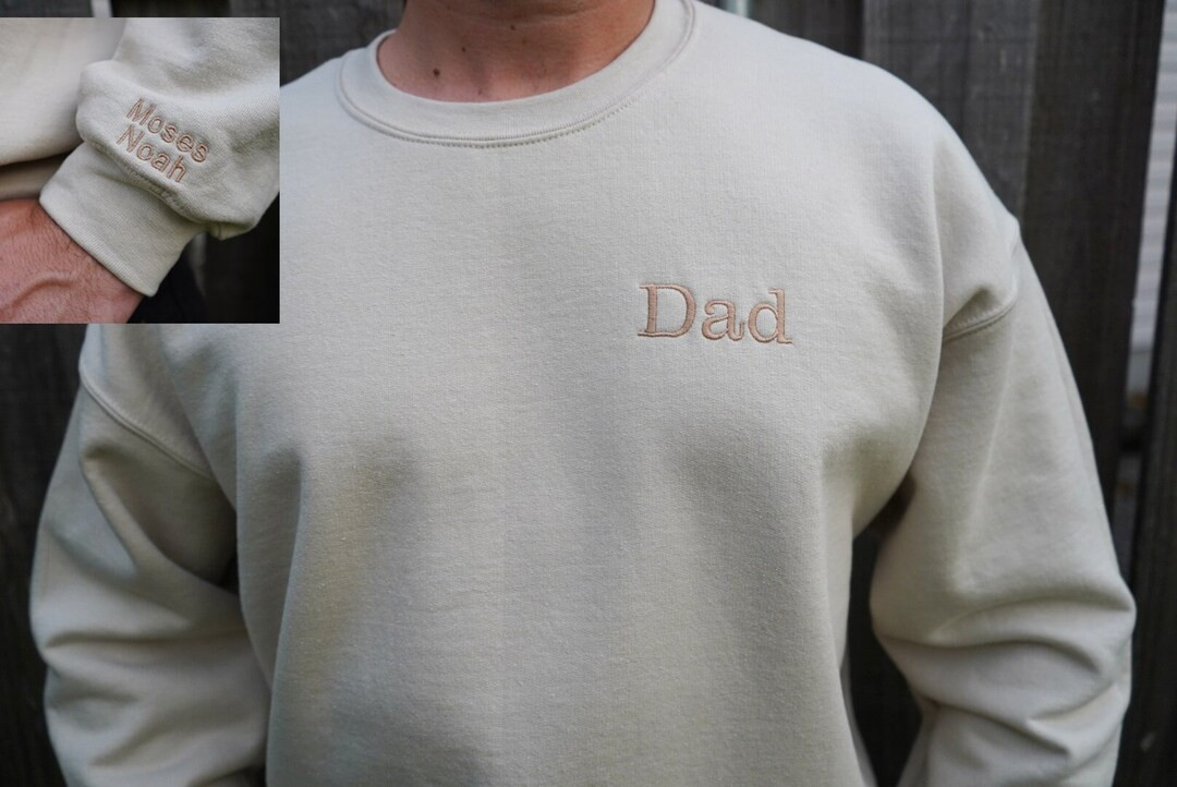 Dad Embroidered Sweatshirt Custom Dad Shirt With Kids Names - Etsy | Etsy (US)
