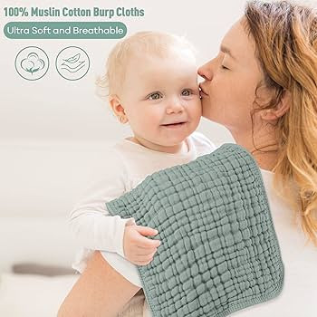 Yoofoss Muslin Burp Cloths 6 Pack Baby Washcloths Large 20''X10'' 100% Cotton 6 Layers Super Soft... | Amazon (US)