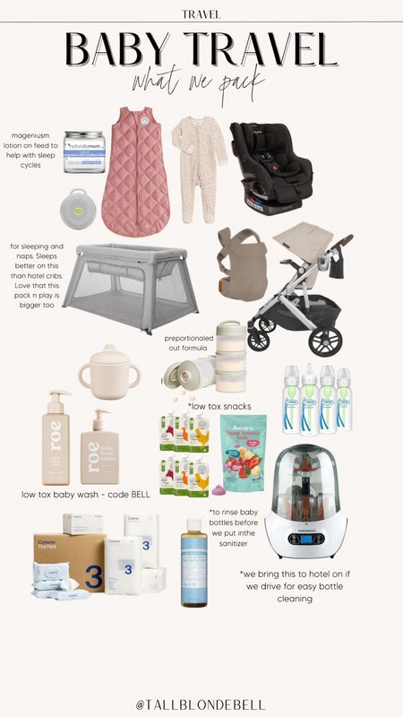 Baby travel essential for Blake. These are usually the essentials we pack for every trip (give or take some items)