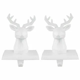 Northlight Set of 2 White Reindeer Head Christmas Stocking Holders 6 | Kroger