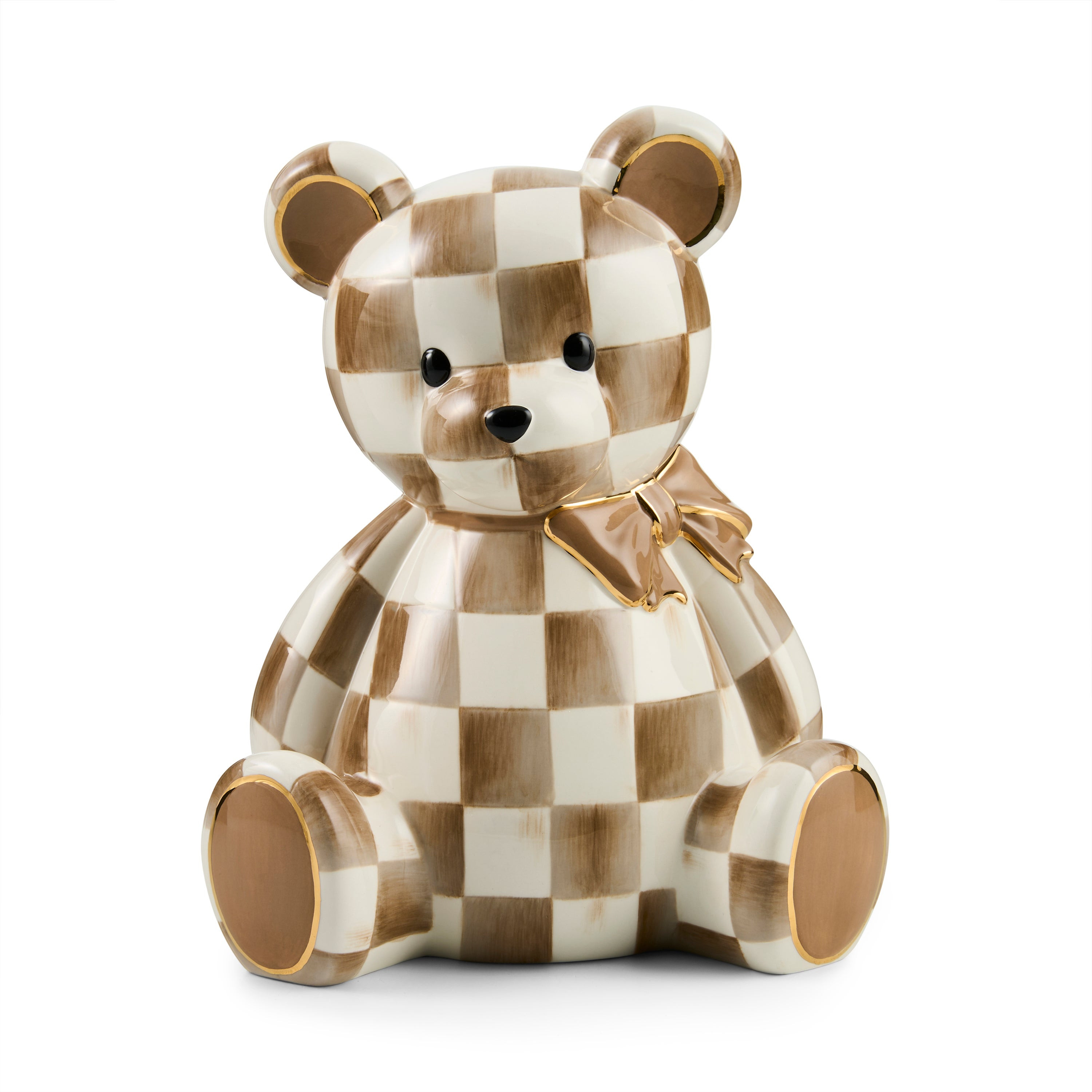 MacKenzie-Childs Mocha Bear Bank Figurine | MacKenzie-Childs
