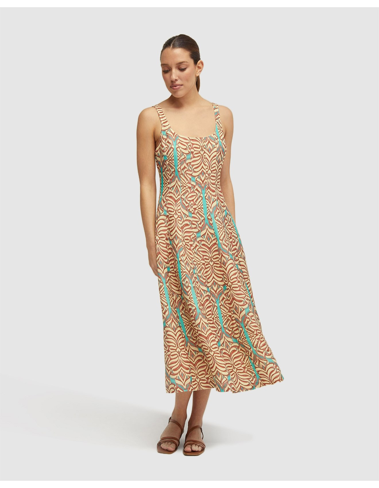 ELODIE LINEN BLEND PRINTED DRESS | David Jones (Australia & New Zealand)