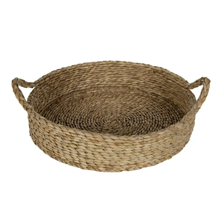 Better Homes & Gardens 16" Round Natural Colored Water Hyacinth Woven Tray | Walmart (US)