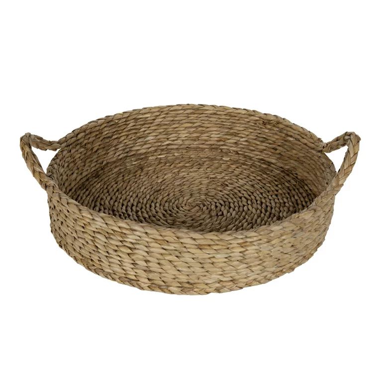 Better Homes & Gardens 16" Round Natural Colored Water Hyacinth Woven Tray - Walmart.com | Walmart (US)