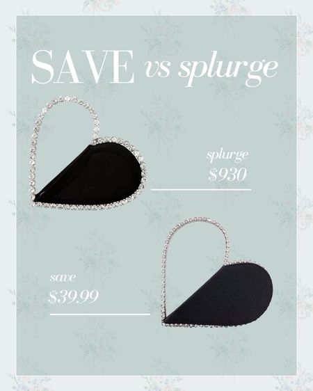 Save vs splurge! I adore this heart evening bag. I took the Amazon version to Paris and it was the perfect outfit maker 

#LTKunder50 #LTKstyletip #LTKitbag