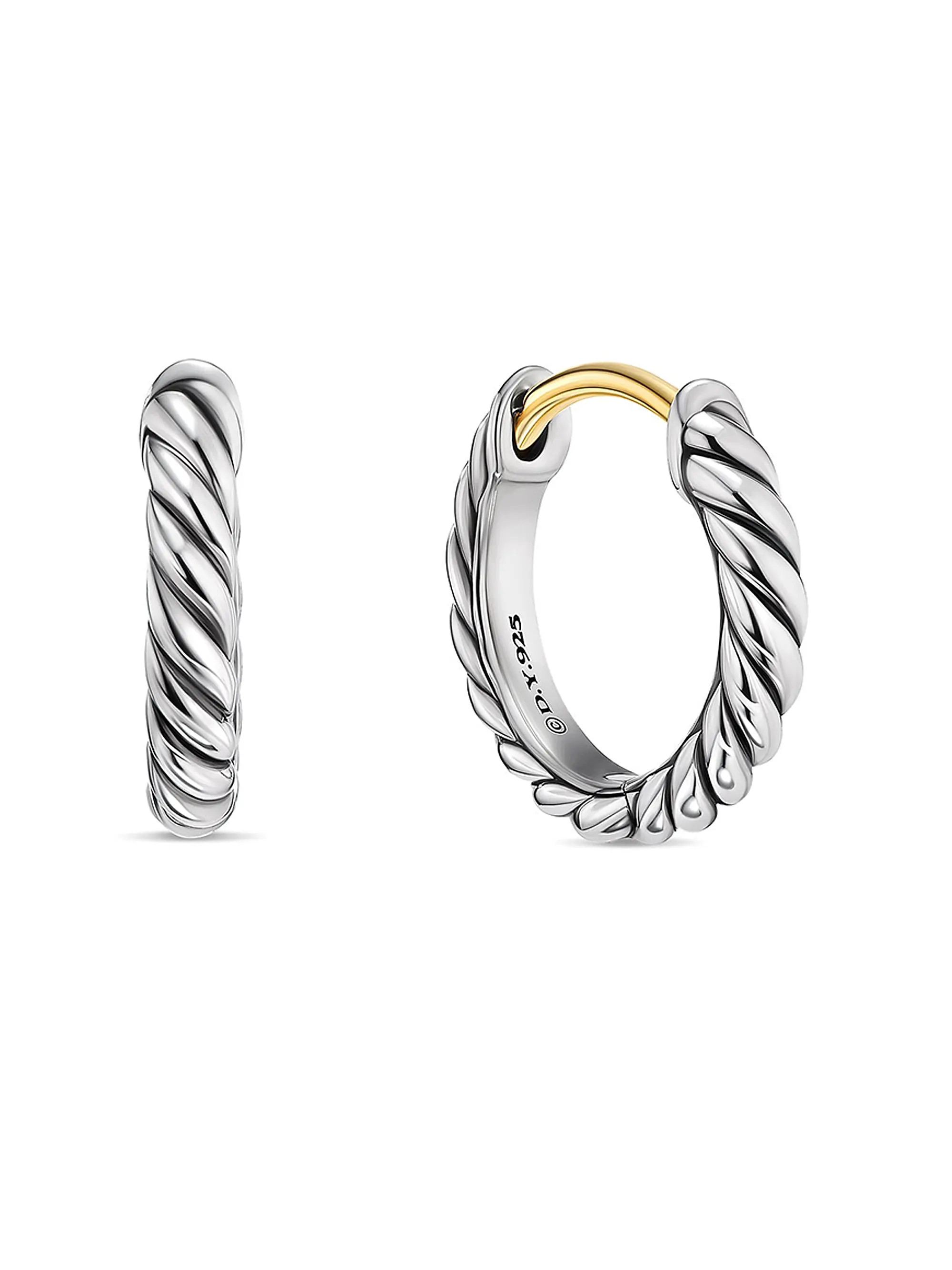 Sculpted Cable Huggie Hoop Earrings in Sterling Silver | Saks Fifth Avenue
