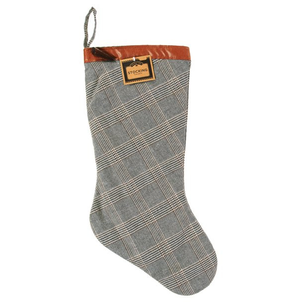 Holiday Time Gray Plaid Christmas Stocking, 20" - Walmart.com | Walmart (US)
