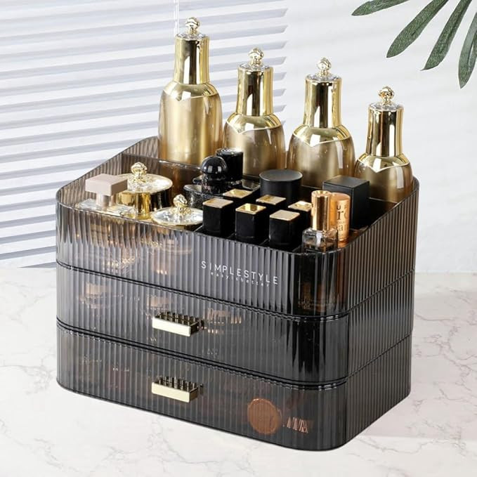 Makeup Organizer with Drawers Stackable Skincare Cosmetic Makeup organization for vanit Bathroom ... | Amazon (US)