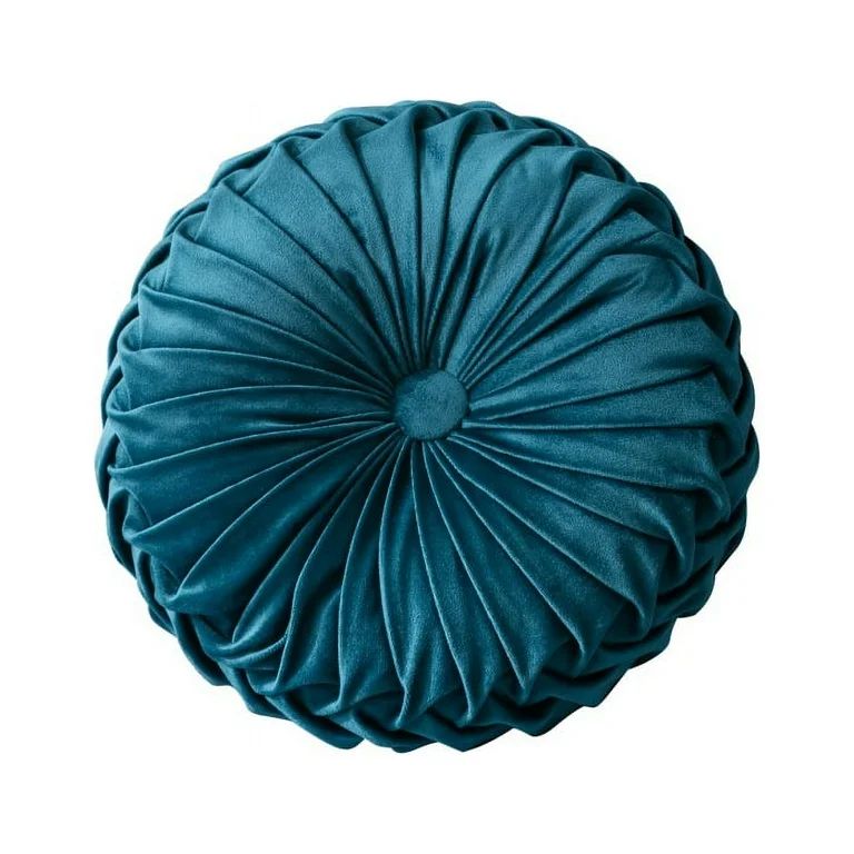 Velvet Pleated Round Pumpkin Throw Pillow Couch Cushion Floor Pillow Decorative For Home Sofa Cha... | Walmart (US)