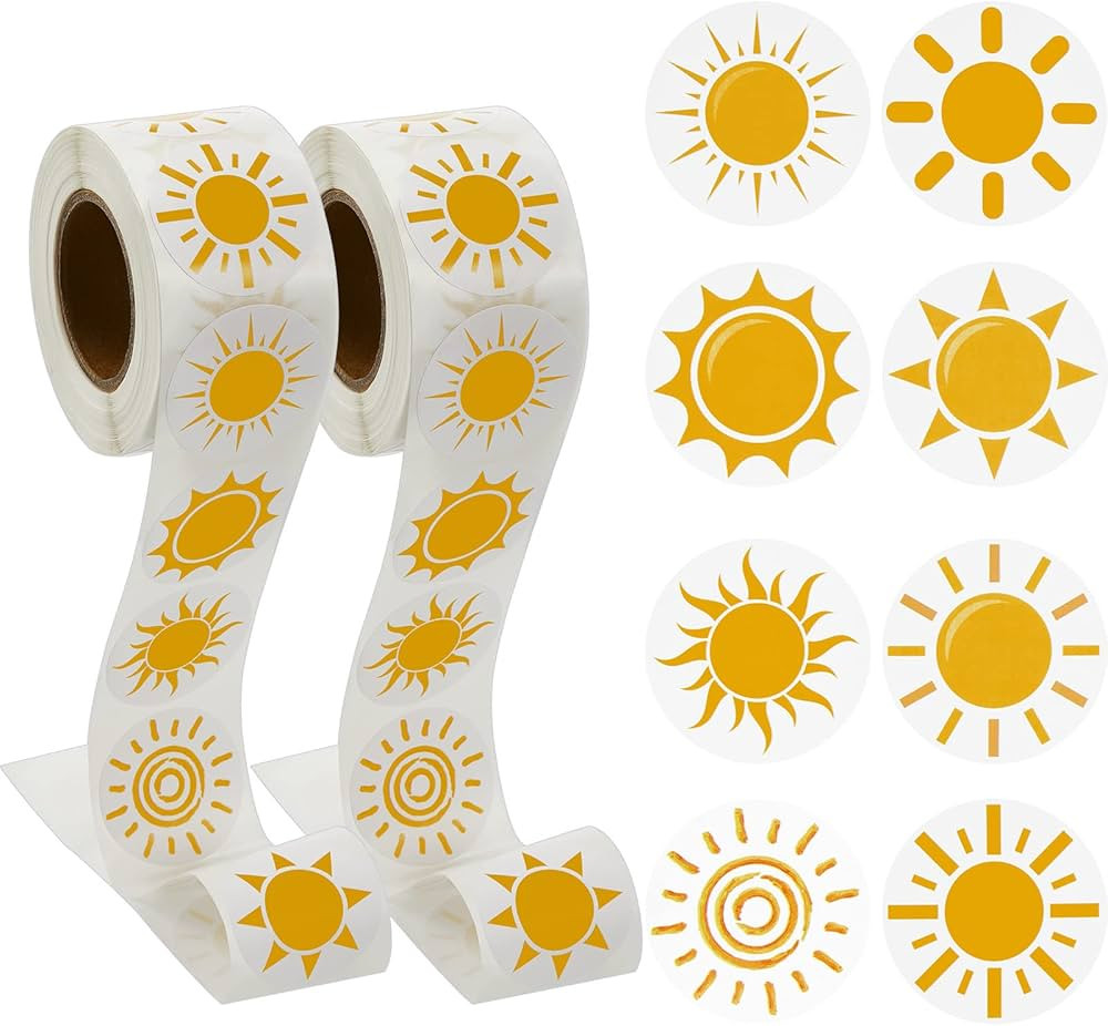 1st Trip Around The Sun Birthday Stickers Sun Party Decorations 8 Styles Self Adhesive Sunshine L... | Amazon (US)