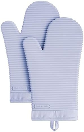 KitchenAid Ribbed Soft Silicone Oven Mitt Set, Lavender Cream 2 Count | Amazon (US)