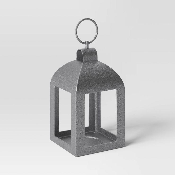 Aluminum Outdoor Lantern Candle Holder Dark Silver - Smith & Hawken™ | Target