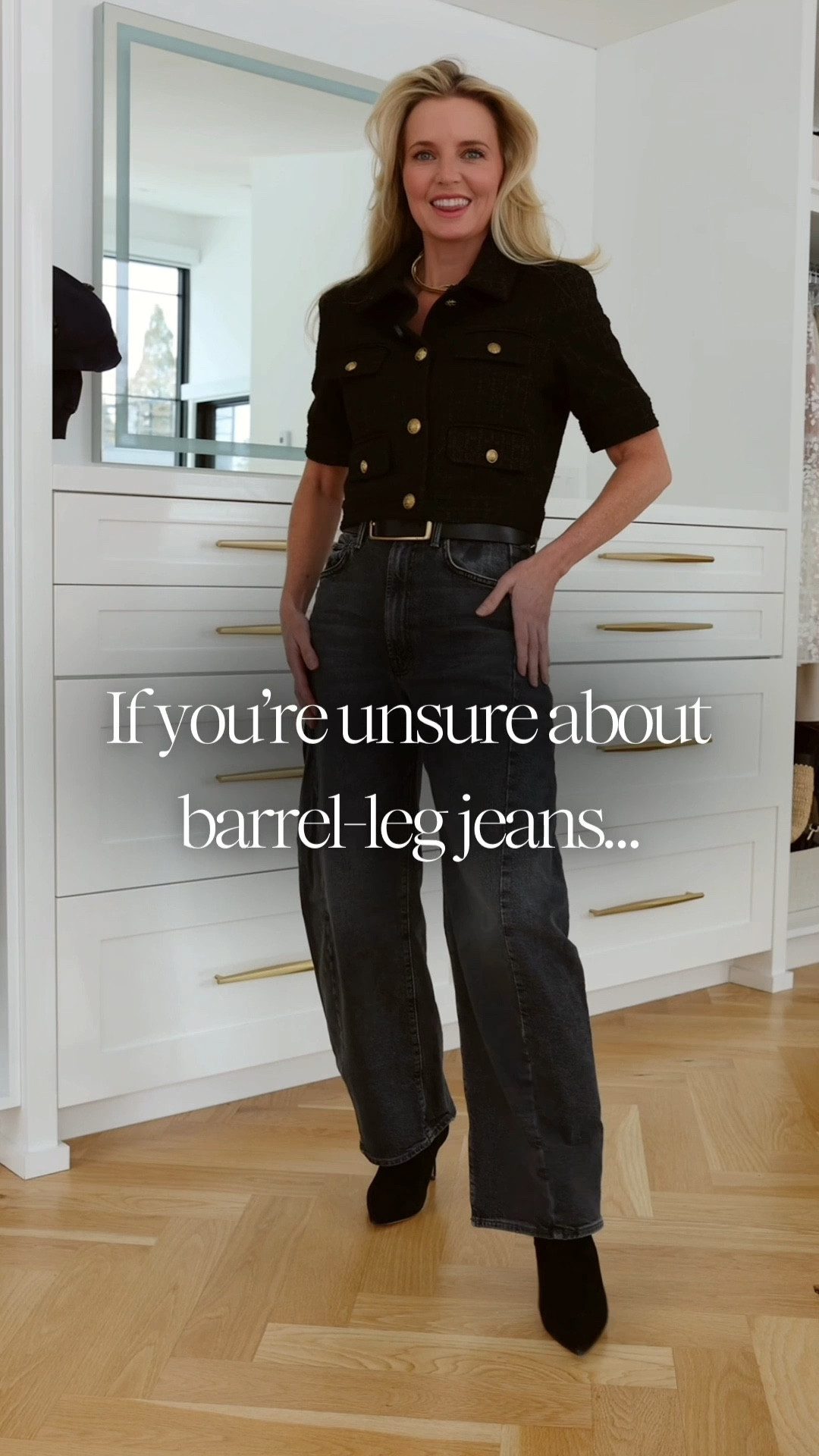 I was totally against the barrel-leg denim trend until many of you raved about how flattering barrel leg jeans are, even suggesting this pair by Mother as a must-try. So, I gave them a shot… and wow, you were right. These jeans are not only super flattering but also incredibly cool. Fit runs true to size. I linked several washes since the gray is selling out quickly. 

~Erin xo 

#LTKSeasonal #LTKStyleTip