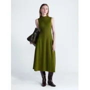 Scoop Women's and Women's Plus Mock Neck Midi Sweater Dress, Sizes XS-4X | Walmart (US)