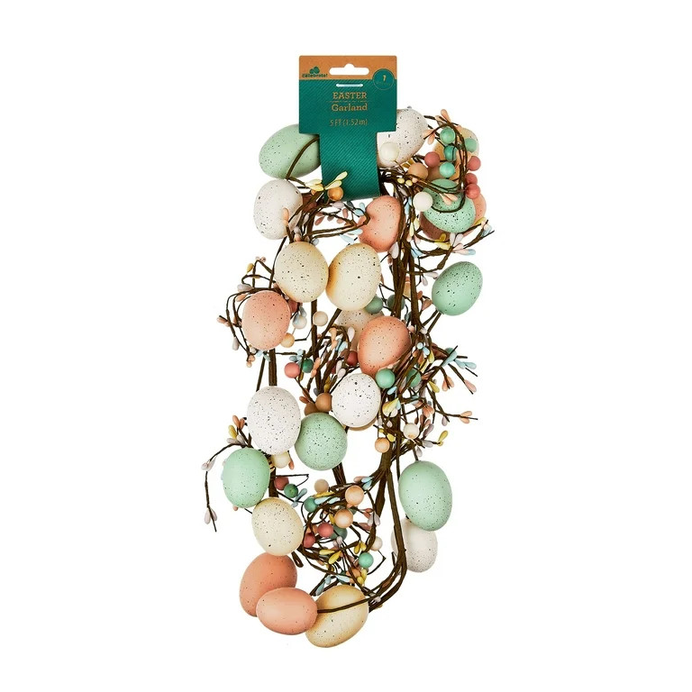 Easter Speckled Faux Egg Garland, 5 ft, by Way To Celebrate - Walmart.com | Walmart (US)