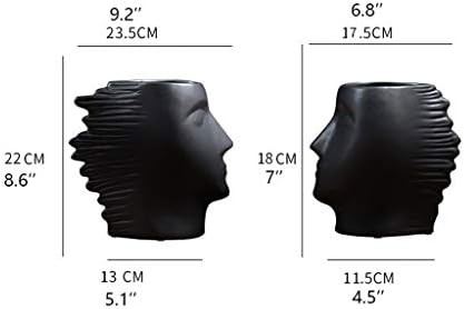 Teri Vase Nordic Black Ceramic Art Vase Crafts Girl Silhouette Human Face Family Flower Pot Handm... | Amazon (US)