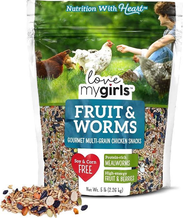 Love My Girls 5lb Chicken Snacks - Gourmet Fruit & Mealworms Bird Treats | Amazon (US)