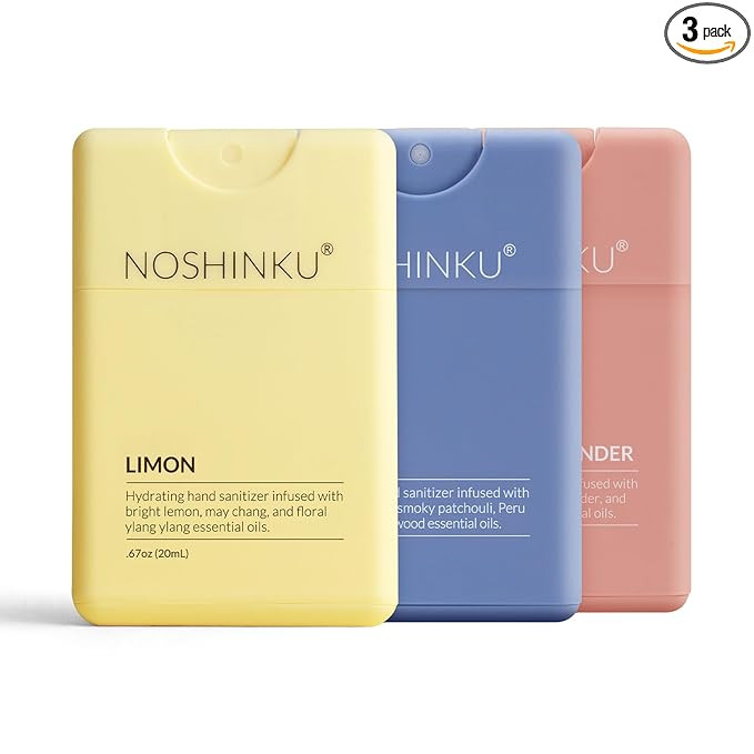 Noshinku - Refillable Hand Sanitizer Discovery Deux 3-Pack, Travel Size Spray, Hydrating Botanica... | Amazon (US)
