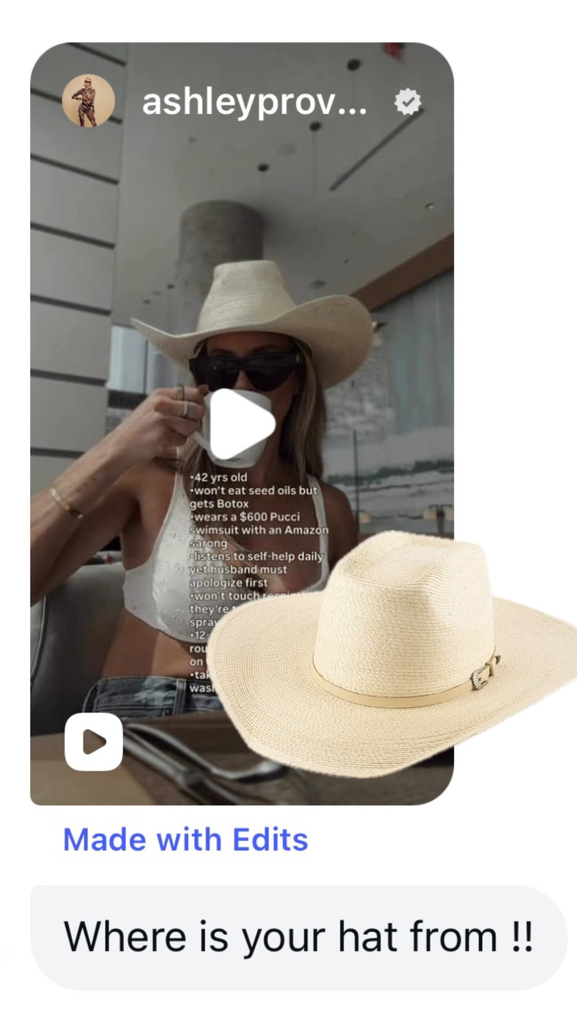 My summer western hat 🤠

#LTKTravel #LTKFestival #LTKSwim