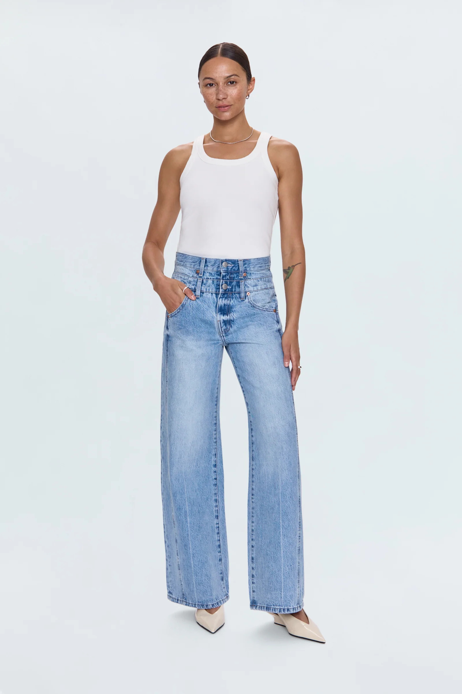 Caleb High Rise Stacked Waist Jean - Era | Pistola Denim