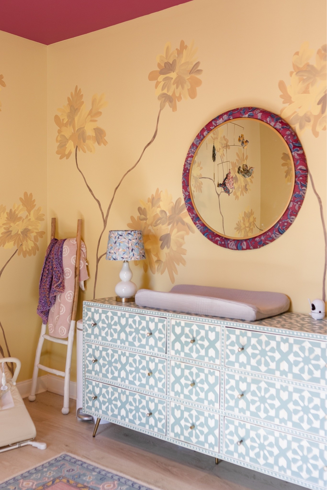 The answer: The mirror (wrapped in fabric), the mobile (made fabric birds out of fabric and stuffing and attached to an existing mobile), the dresser (it was missing chunks of the bone inlay and I repaired that with plaster) and the lamp shade (bought at the thrift store and wrapped fabric around the plain shade)! 

Let me think about how many DIYs are in this photo… At least 4! Can you guess? Comment DIY below to see all 4 and see if you got it right 😉

#nursery #bedroom #baby #diy #fabric #mobile #anthropologie #etsy

#LTKmomlife #LTKHome #LTKKids