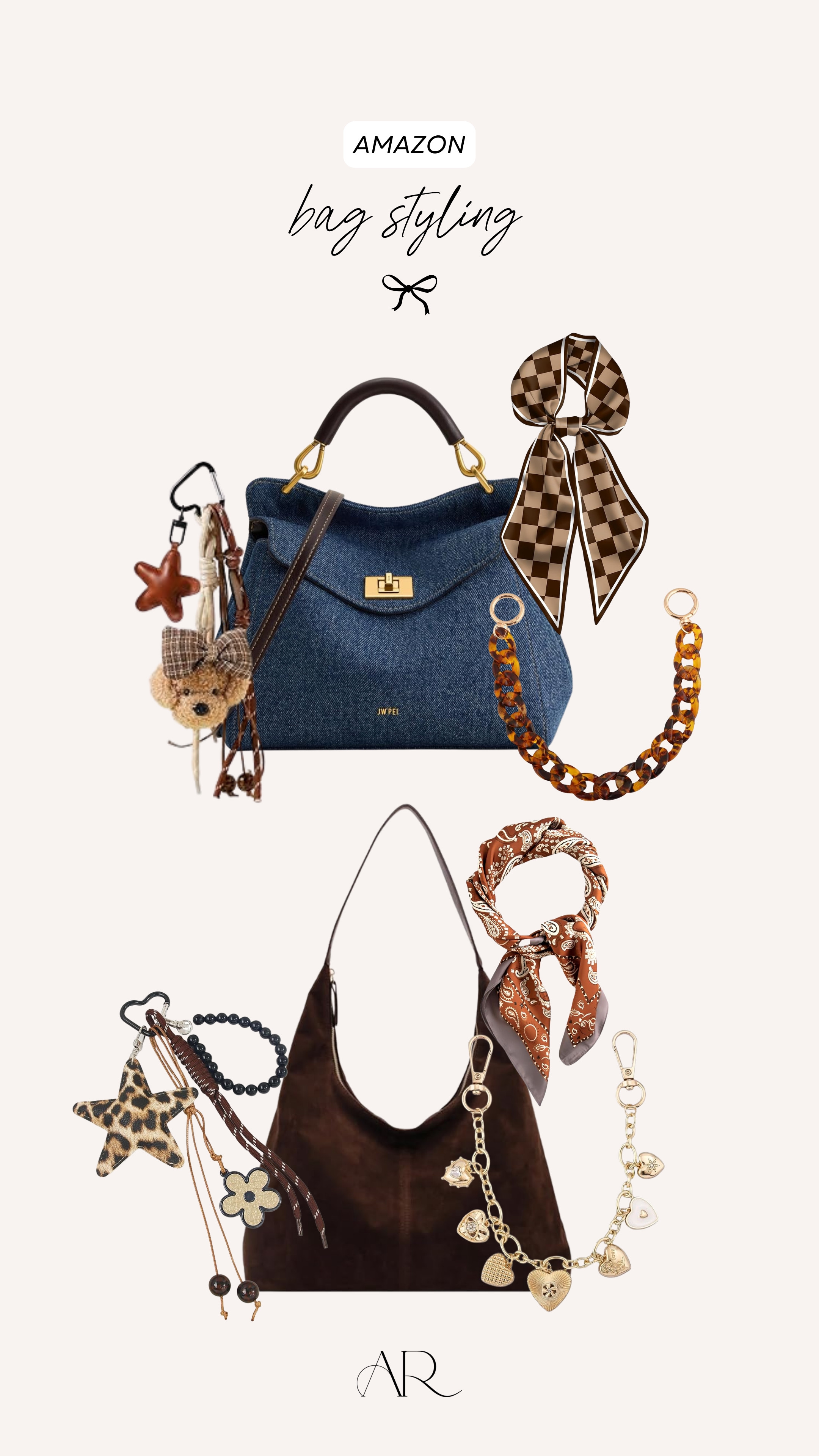 I love styling my bags with fun charms, chains, and scarves! So many great option on amazon!!
accessories, fall, bag charms 

 #LTKgrwm #LTKootd #LTKMidsize