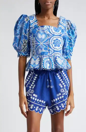 FARM Rio Fan Stitch Belted Crochet Cardigan | Nordstrom | Nordstrom