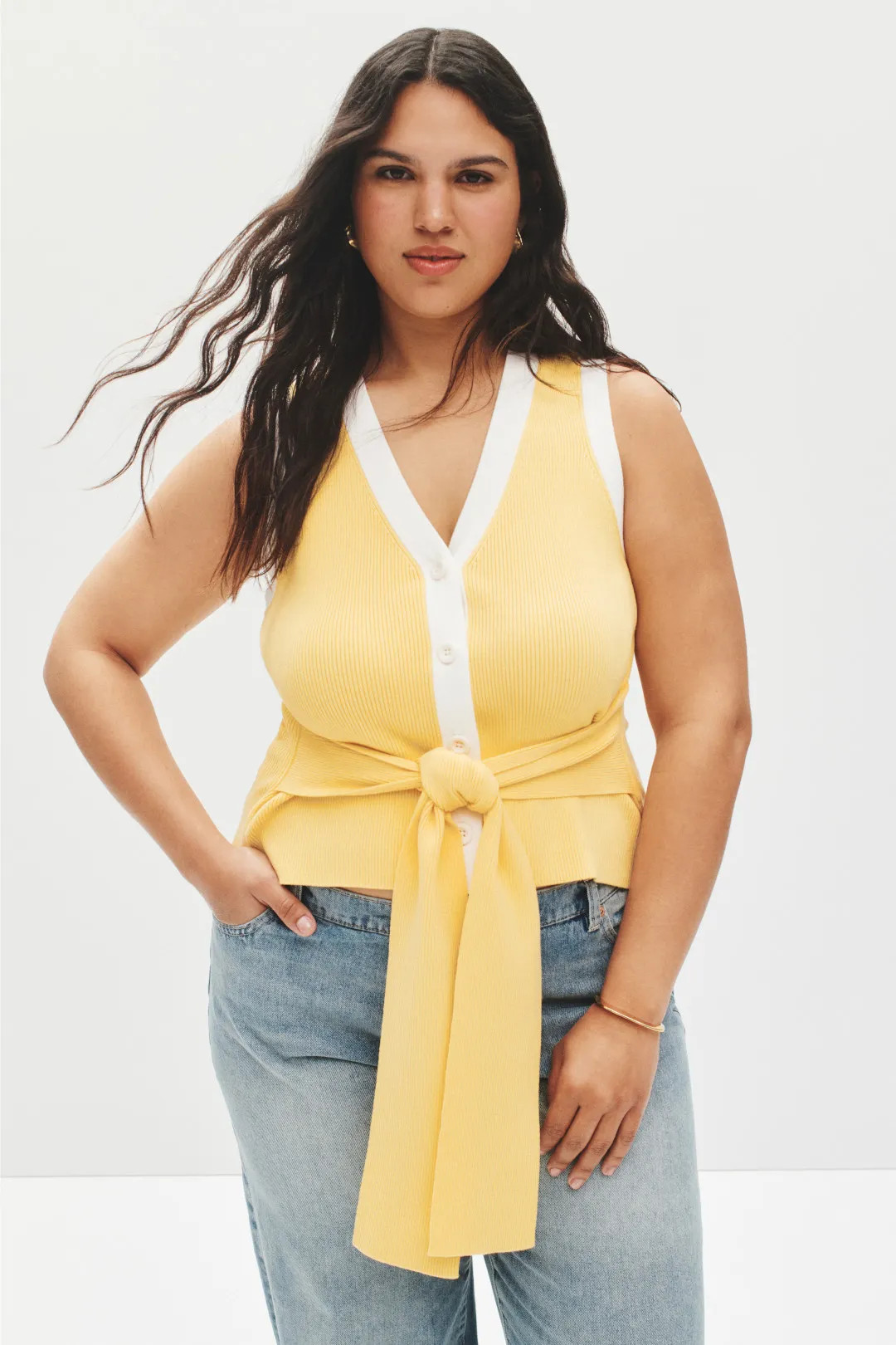 Knit Sleeveless Tie Waist Top | Rent the Runway