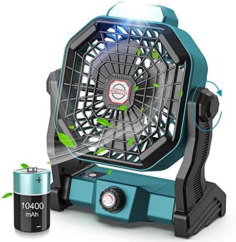 CONBOLA Portable Battery Operated Fan with LED Lantern, 10400mAh Outdoor Small Rechargeable Quiet... | Amazon (US)