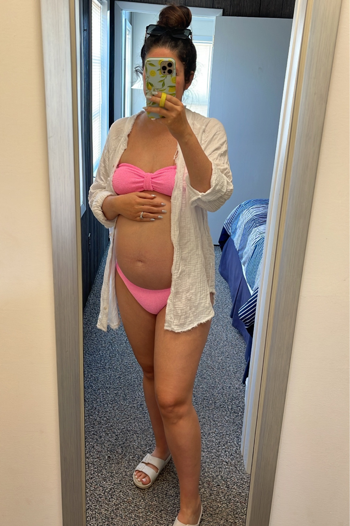 Bump friendly maternity swimsuit bikini, pink bikini, white button down swim beach coverup, strapless bikini

Swimsuit is one size fits all

#LTKbump #LTKSeasonal #LTKswim