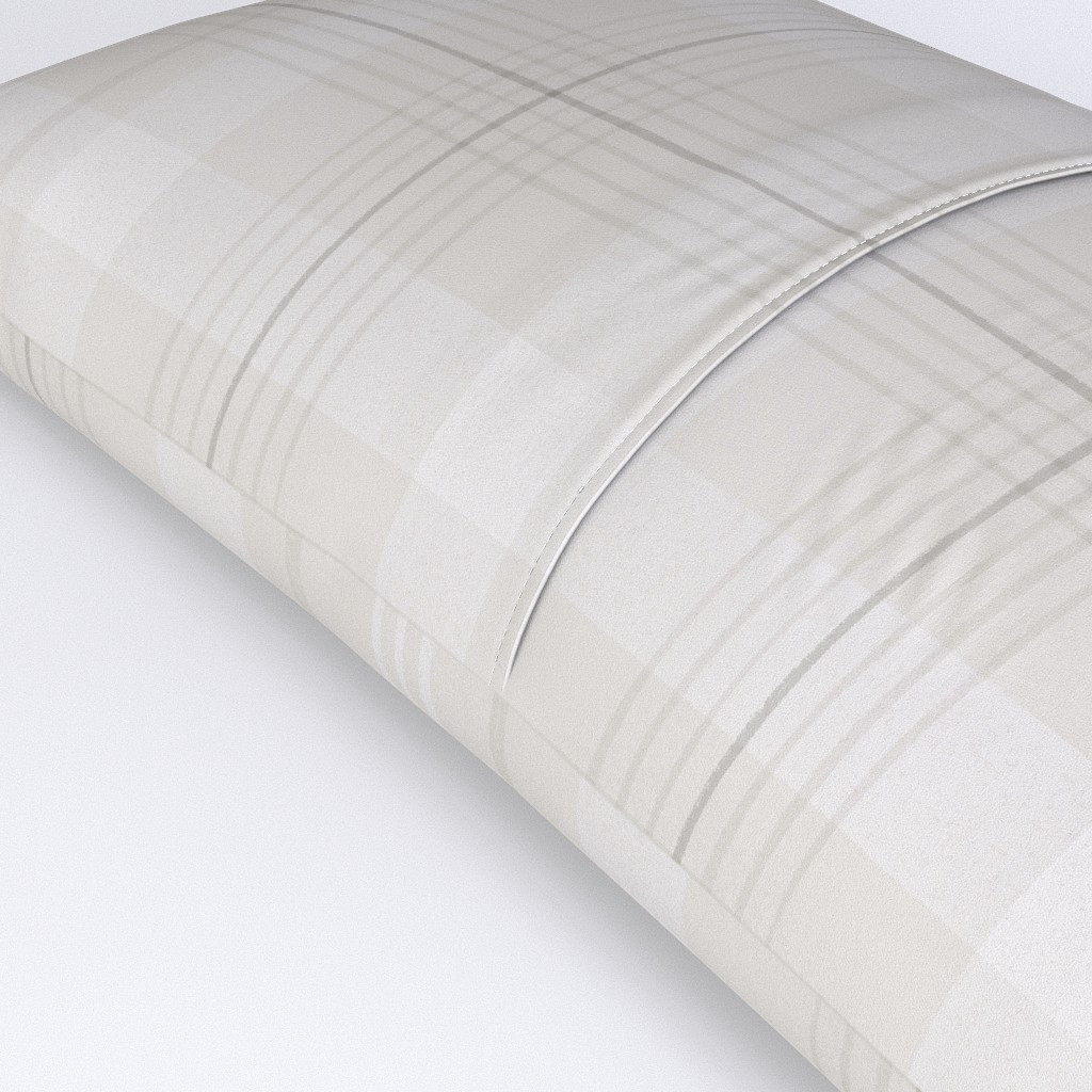 Pillow Sham in Distressed Neutral Beige Block Print Plaid Extra Large Scale for | Spoonflower