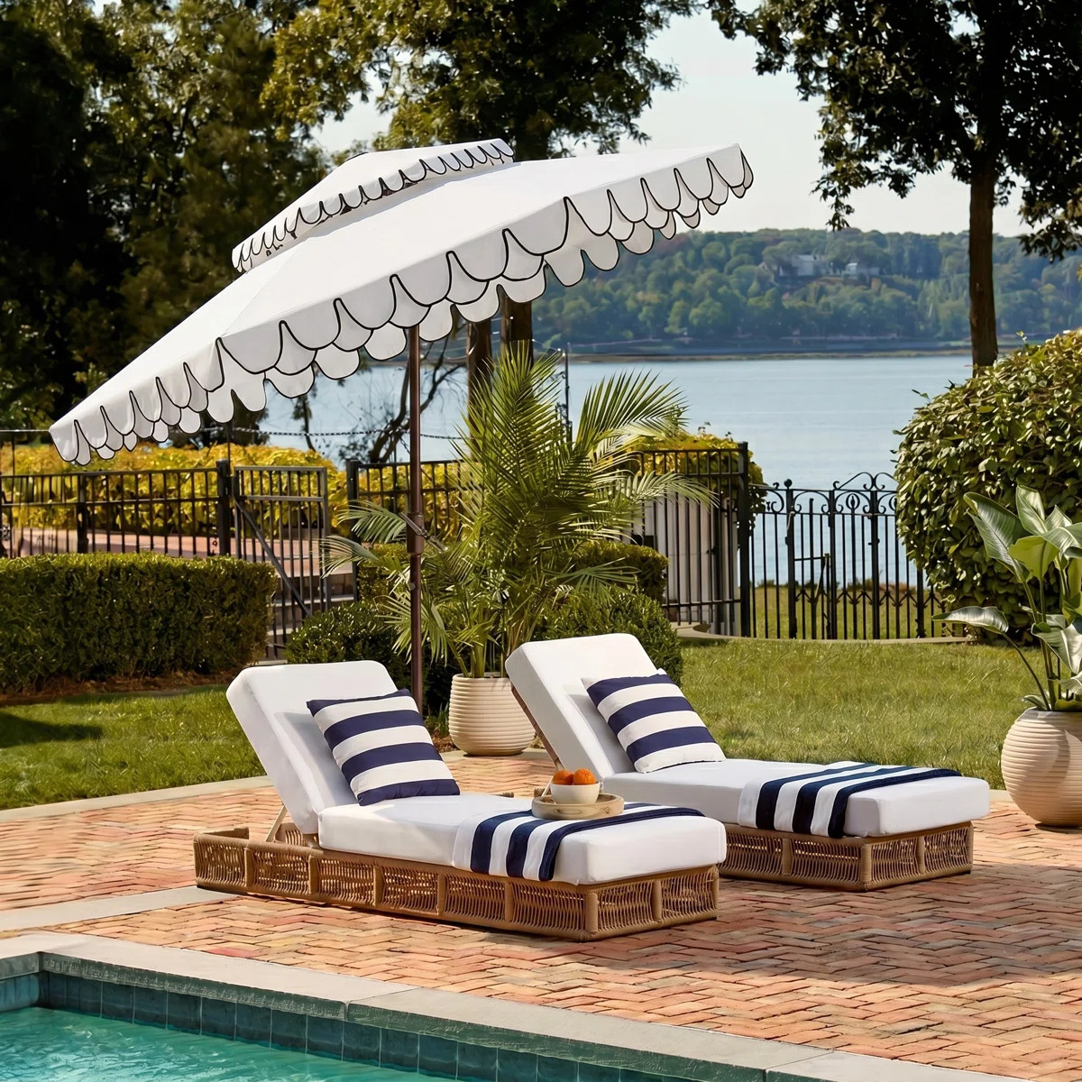Poppy 101'' Scalloped Tilt Top Outdoor Umbrella | Wayfair North America