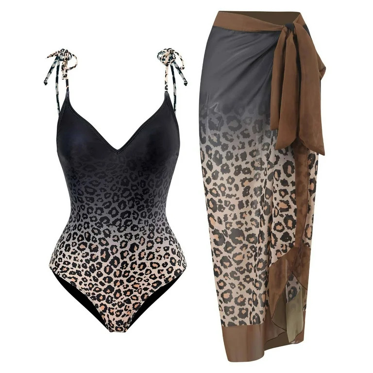 QNANSPI Swimsuit One Piece for Women, One Piece Swimwear for Ladies, Womens Leopard Print Bikini ... | Walmart (US)