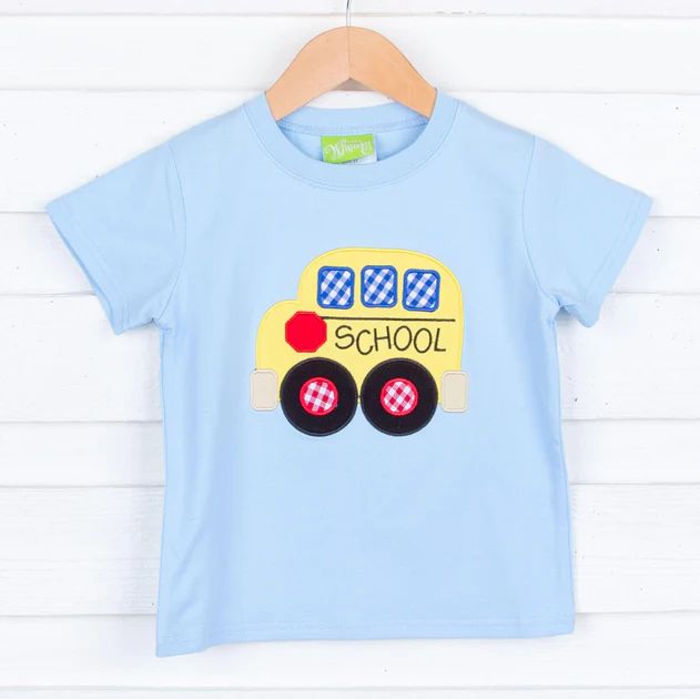 Light Blue School Bus Shirt | Classic Whimsy