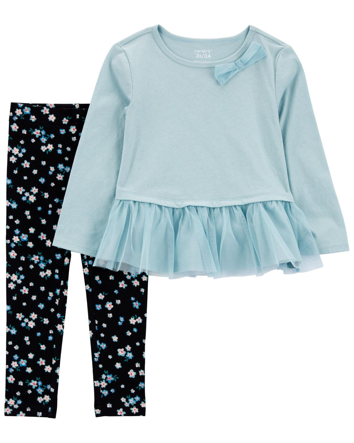Toddler 2-Piece Tulle Peplum Top & Floral Legging Set - Carter's | Carter's | Carter's Inc