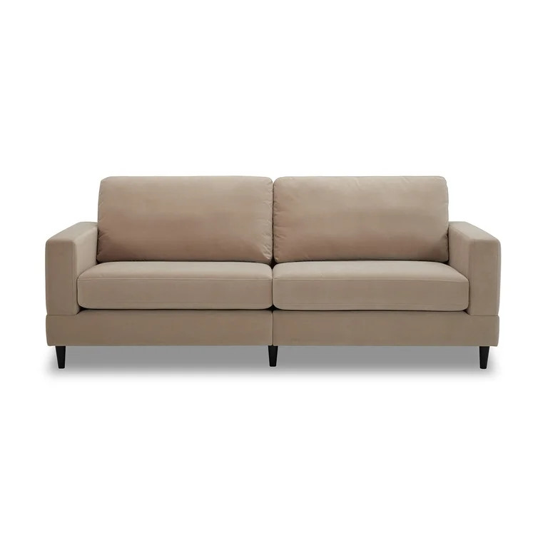 Better Homes & Gardens Springwood Wood Frame 83.46" Couch, Beige Velvet - Walmart.com | Walmart (US)