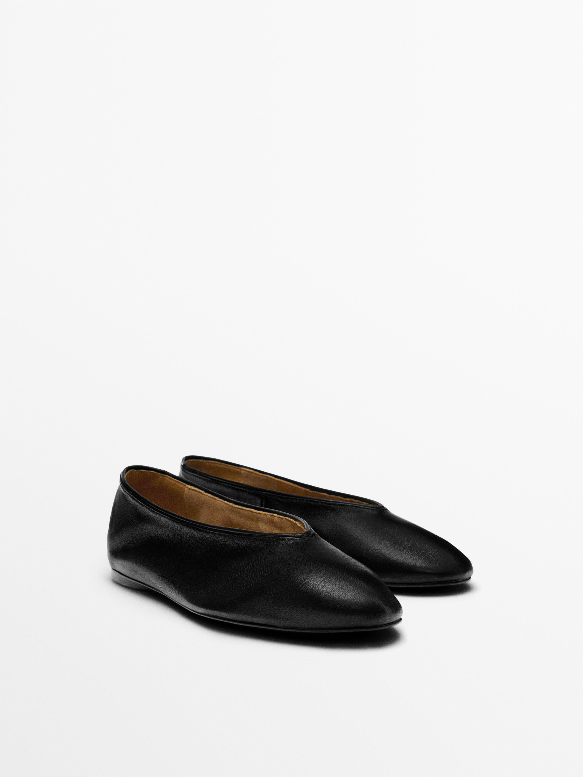 Soft leather ballerinas | Massimo Dutti UK