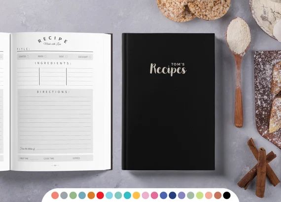 Personalized recipe book with measurement page. Write your own 228 recipes! Custom gift for birth... | Etsy (US)