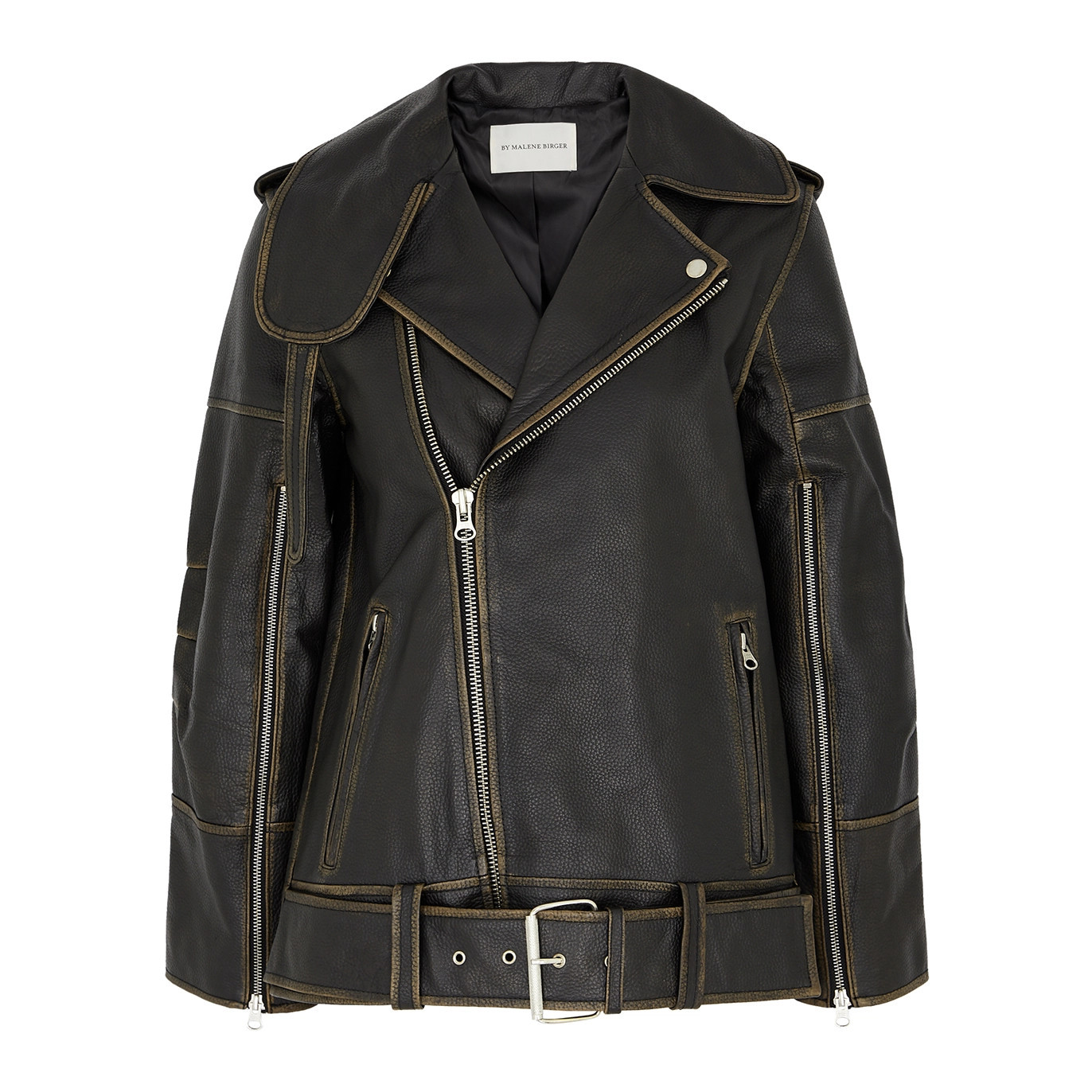 BY Malene Birger Beatrisse Leather Jacket - Black - 14 | Harvey Nichols (Global)