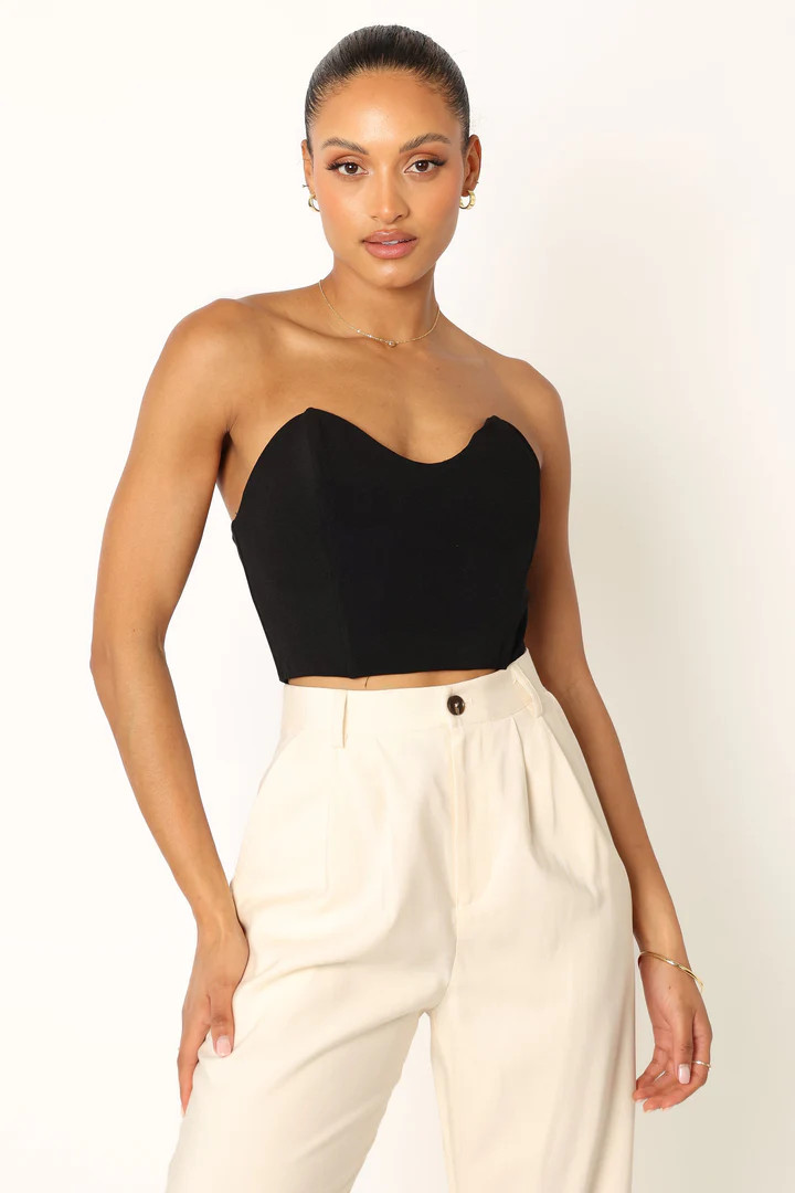 Nia Sweetheart Top - Black | Petal & Pup (US)
