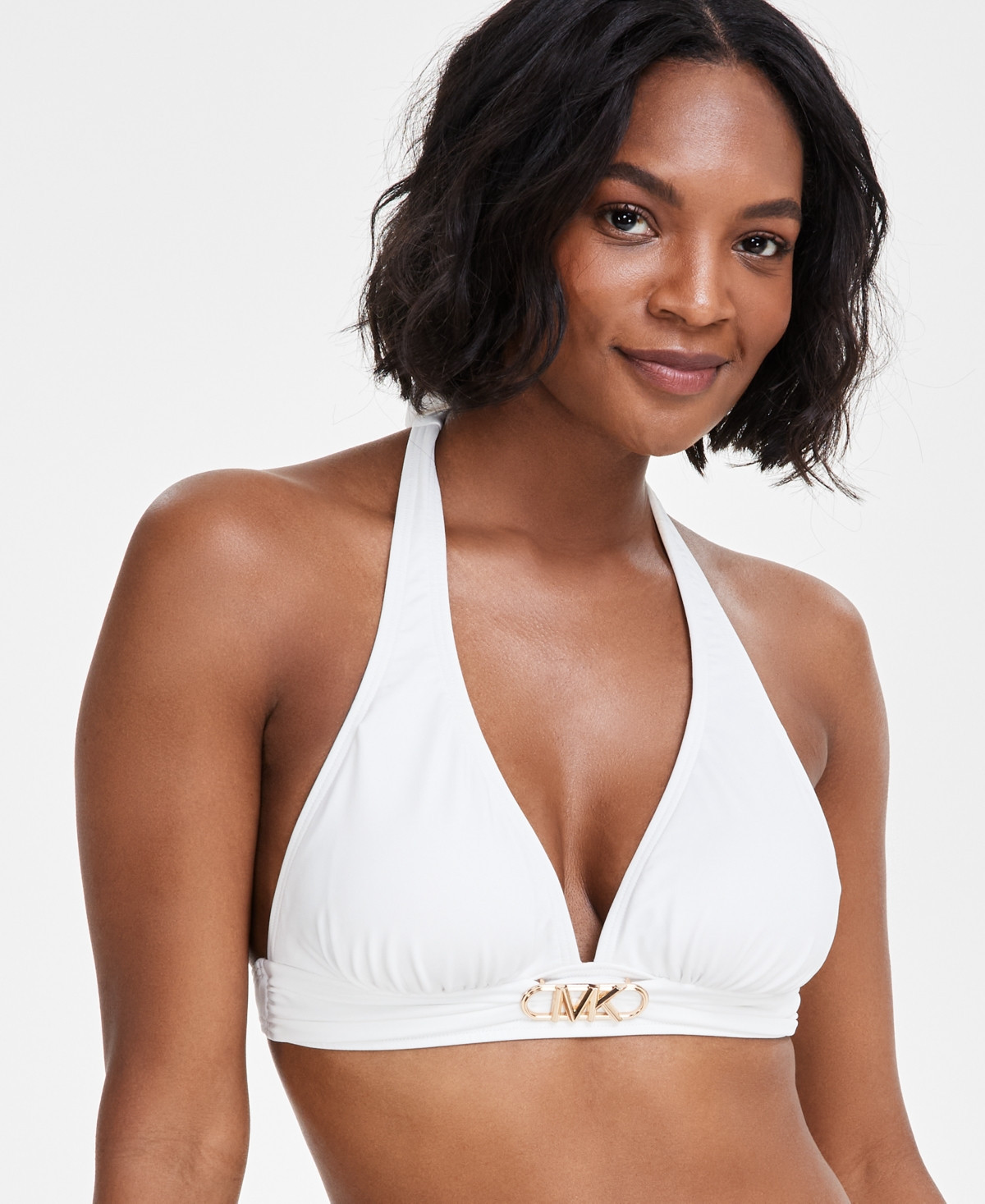 Michael Michael Kors Women's Halter Bikini Top - White | Macy's