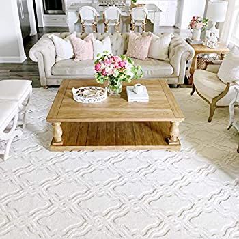 My Texas House by Orian 431285 Indoor/Outdoor Cotton Blossom Area Rug, 5'2" x 7'6", Natural | Amazon (US)
