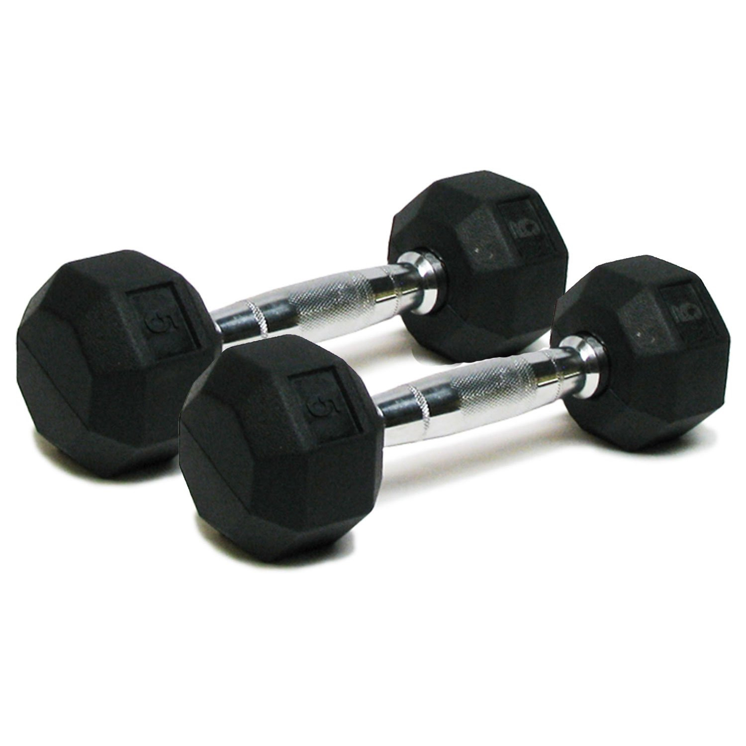 Dumbbells Hand Weights Set of 2 - Rubber Hex Chrome Handle Exercise & Fitness Dumbbell for Home G... | Amazon (US)
