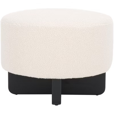 Riah Boucle Round Ottoman - Safavieh | Target